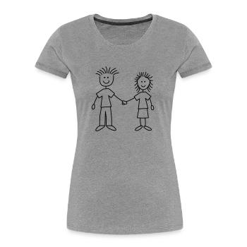 family_mom_and_dad_1c - Frauen Premium Bio T-Shirt - Navy - Vorne - Mia (176cm)