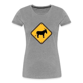 hinweis gefahr schild warnung achtung vorsicht ese - Frauen Premium Bio T-Shirt - Navy - Vorne - Mia (176cm)