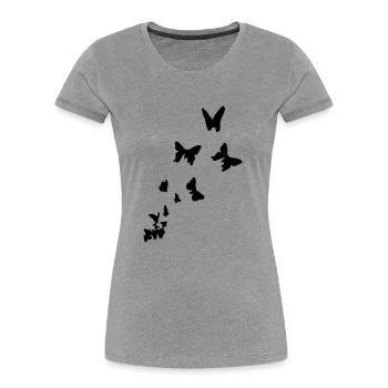 butterfly - schmetterlinge - Frauen Premium Bio T-Shirt - Navy - Vorne - Mia (176cm)