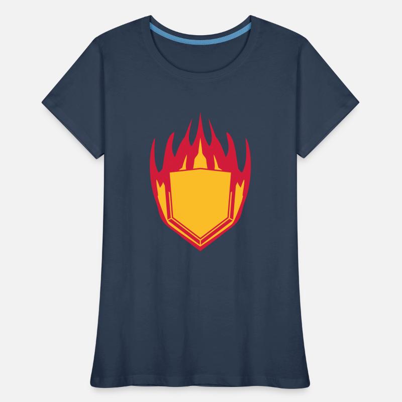 hot fire flames angular shield emblem emblem frame Women's Premium Organic T-Shirt