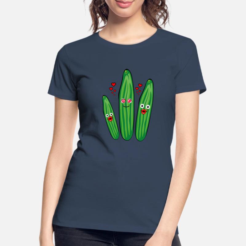 Trio de concombre,Concombre,Concombre,Concombre,Concombre,Concombre,Cœurs,Amour T-shirt bio Premium Femme