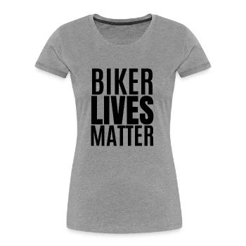 biker lives matter - T-shirt bio Premium Femme - bleu marine - Devant - Mia (176cm)