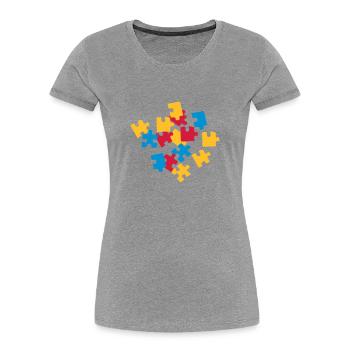 Puzzle - Women's Premium Organic T-Shirt - navy - Front - Mia (176cm)