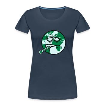 virus de la terre virus bactéries thermomètre l'humanité - T-shirt bio Premium Femme - bleu marine - Devant - Mia (176cm)