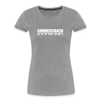 Gummersbach Koordinaten - Frauen Premium Bio T-Shirt - Navy - Vorne - Mia (176cm)
