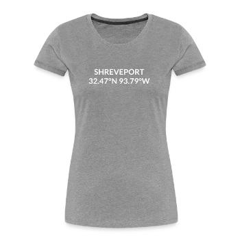 Shreveport Louisiana USA Koordinaten - Frauen Premium Bio T-Shirt - Navy - Vorne - Mia (176cm)