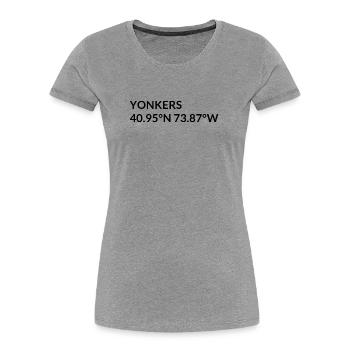 Yonkers New York USA Koordinaten - Frauen Premium Bio T-Shirt - Navy - Vorne - Mia (176cm)