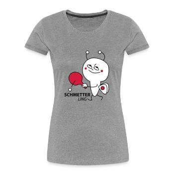 Schmetterling spielt Tischtennis - Frauen Premium Bio T-Shirt - Navy - Vorne - Mia (176cm)