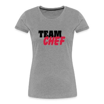Team chef - T-shirt bio Premium Femme - bleu marine - Devant - Mia (176cm)