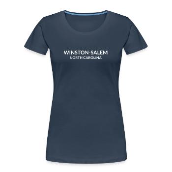 Winston-Salem, North Carolina, USA - Women's Premium Organic T-Shirt - navy - Front - Mia (176cm)