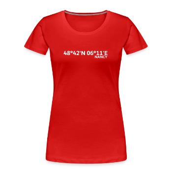 Nancy Koordinaten - Frauen Premium Bio T-Shirt - Navy - Vorne - Mia (176cm)