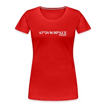 Tours Coordinates - Women's Premium Organic T-Shirt - navy - Front - Mia (176cm)