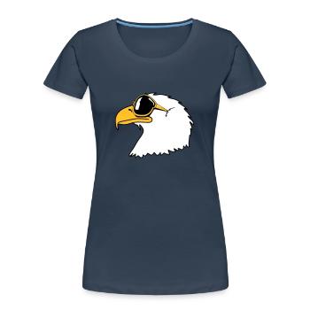 Drôle oiseau cool lunettes de soleil d'aigle - T-shirt bio Premium Femme - bleu marine - Devant - Mia (176cm)