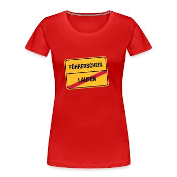 Laufen - Führerschein (dh) - Frauen Premium Bio T-Shirt - Navy - Vorne - Mia (176cm)