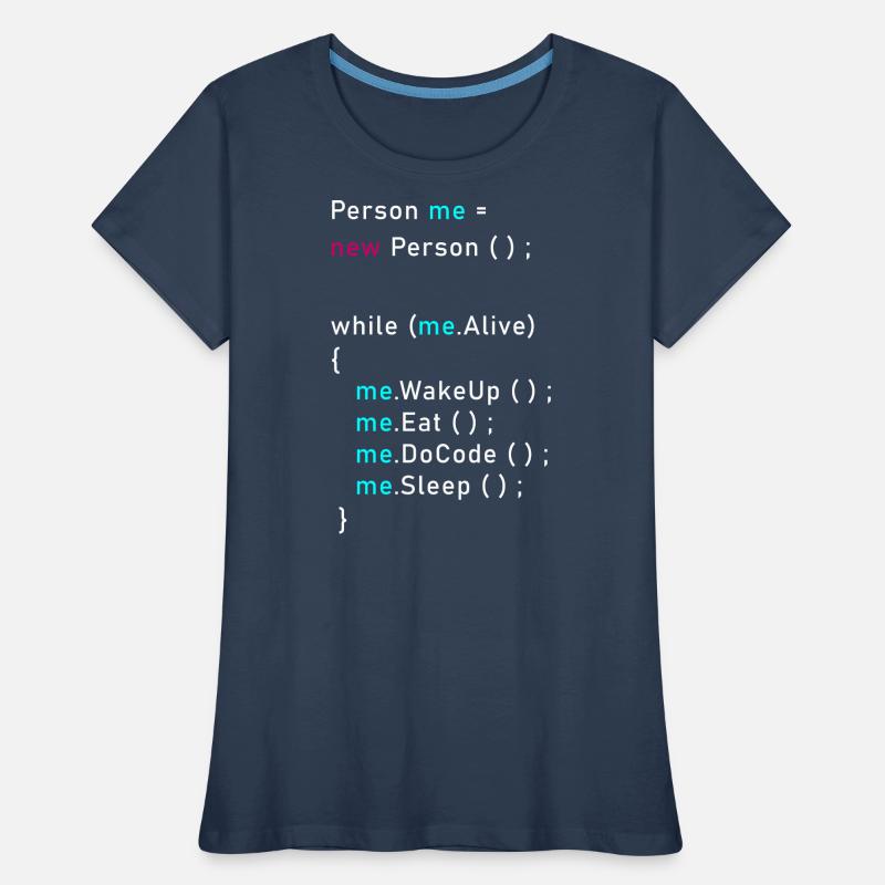 Personne moi = nouvelle personne (); Code de programmation Java T-shirt bio Premium Femme