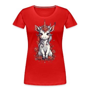 Unicorn Halloween Magic Spooky Design - Women's Premium Organic T-Shirt - navy - Front - Mia (176cm)