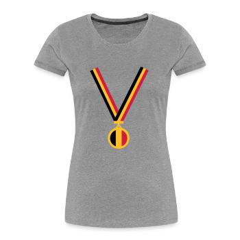 gold_medal_be_flag_3_clr - T-shirt bio Premium Femme - bleu marine - Devant - Mia (176cm)