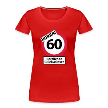 Hurrah 60 Anniversaire - Félicitations | - T-shirt bio Premium Femme - bleu marine - Devant - Mia (176cm)