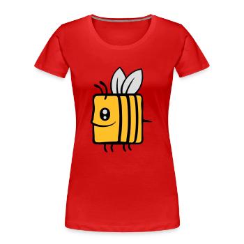 Square little cute bee - Women's Premium Organic T-Shirt - navy - Front - Mia (176cm)