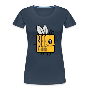 bee different saying quote - Women's Premium Organic T-Shirt - navy - Front - Mia (176cm)