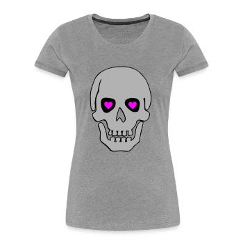 skull in love 02 - Women's Premium Organic T-Shirt - navy - Front - Mia (176cm)