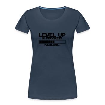 lvl upnprogrss - T-shirt bio Premium Femme - bleu marine - Devant - Mia (176cm)