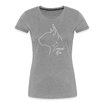 Cornish Rex Profil Chat Cat Wilsigns - T-shirt bio Premium Femme - bleu marine - Devant - Mia (176cm)