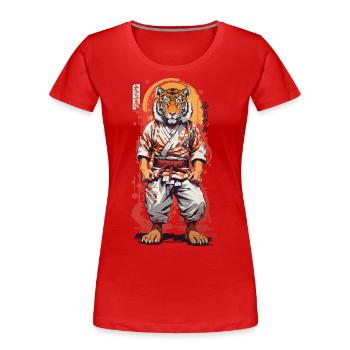 Martial Arts Tiger Kanji Karate Judo Jiujitsu - Women's Premium Organic T-Shirt - navy - Front - Mia (176cm)