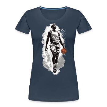 Basketball Dribbling Dynamics Streetwear Design - Women's Premium Organic T-Shirt - navy - Front - Mia (176cm)
