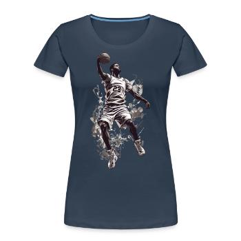 Basketball Dunk Aesthetic Streetwear Design - Women's Premium Organic T-Shirt - navy - Front - Mia (176cm)