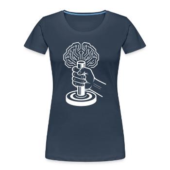 Intelligence artificielle cyborg du cerveau numérique - T-shirt bio Premium Femme - bleu marine - Devant - Mia (176cm)