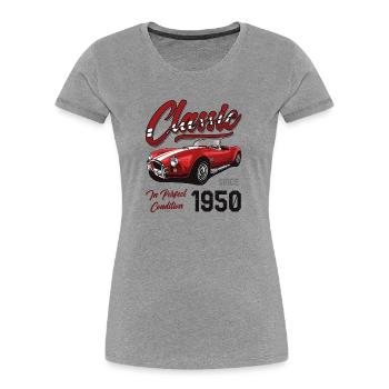 Je ne suis pas vieux Je suis une voiture classique Vintage Né en 1950 - T-shirt bio Premium Femme - bleu marine - Devant - Mia (176cm)