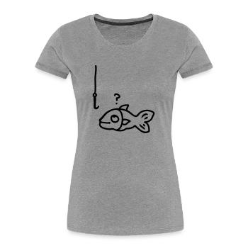 Fish fish hook - line - Women's Premium Organic T-Shirt - navy - Front - Mia (176cm)