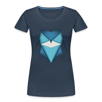 Blaue Eule Origami Kunst - Frauen Premium Bio T-Shirt - Navy - Vorne - Mia (176cm)