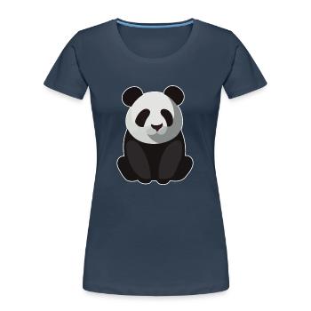 BABY PANDA SITZEND - Frauen Premium Bio T-Shirt - Navy - Vorne - Mia (176cm)