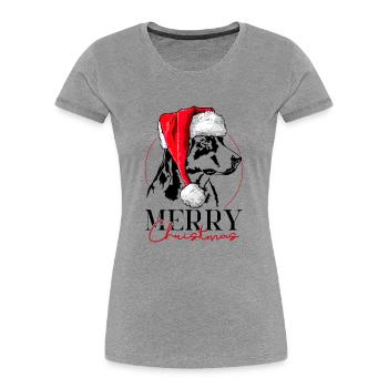 Père Noël Appenzeller Chien de montagne Joyeux Noël Chiens - T-shirt bio Premium Femme - bleu marine - Devant - Mia (176cm)