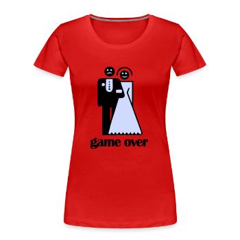 Hochzeits-Spiel über - Frauen Premium Bio T-Shirt - Navy - Vorne - Mia (176cm)