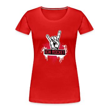 Ich rocke - I rock - Festival - Musik - Dance - Frauen Premium Bio T-Shirt - Navy - Vorne - Mia (176cm)