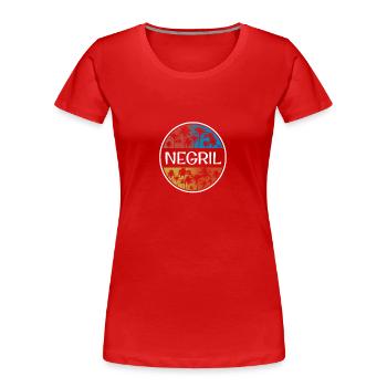 Negril Jamaïque Vacances élégantes Souvenir Palmier - T-shirt bio Premium Femme - bleu marine - Devant - Mia (176cm)
