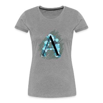 Buchstabe A - türkis - Frauen Premium Bio T-Shirt - Navy - Vorne - Mia (176cm)