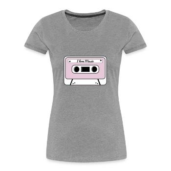 Kassette - Frauen Premium Bio T-Shirt - Navy - Vorne - Mia (176cm)