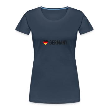 I Love Germany - Frauen Premium Bio T-Shirt - Navy - Vorne - Mia (176cm)