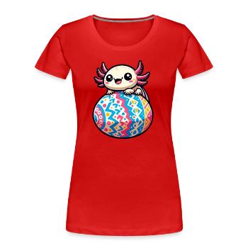 Ostern Axolotl auf Riesen-Ei - Frauen Premium Bio T-Shirt - Navy - Vorne - Mia (176cm)