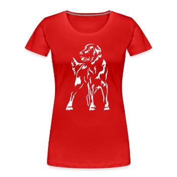 Flat-coated Retriever "Black Edition" - Women's Premium Organic T-Shirt - navy - Front - Mia (176cm)