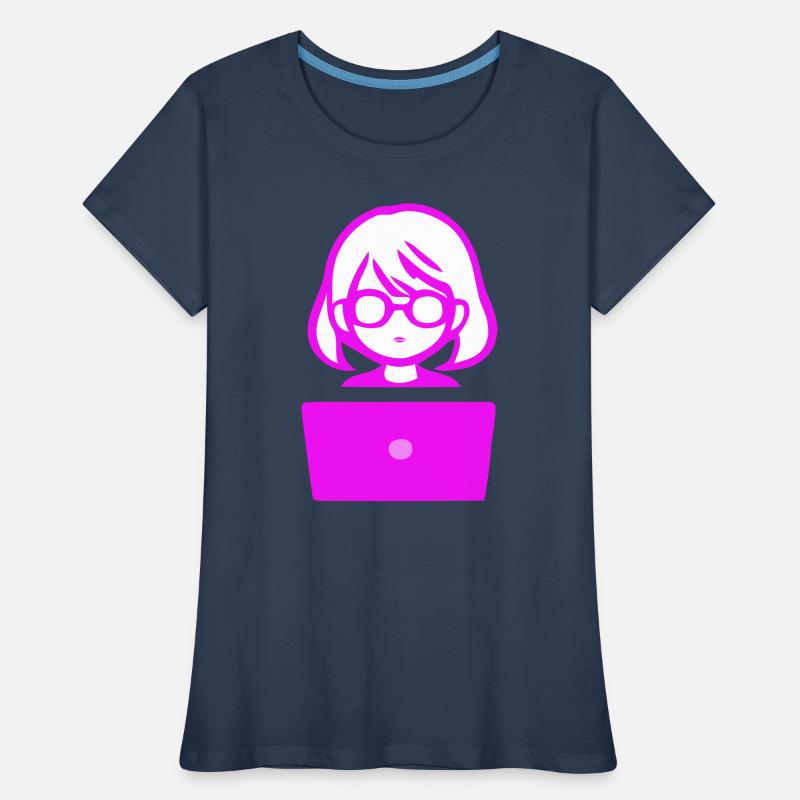 Femme avec un codeur de programmeur informatique T-shirt bio Premium Femme