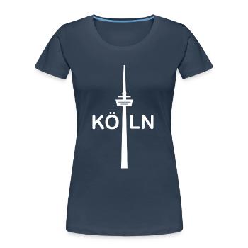 Fernsehturm das Wahrzeichen von Köln - Frauen Premium Bio T-Shirt - Navy - Vorne - Mia (176cm)