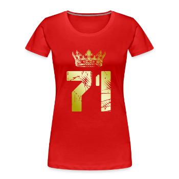 71 Zahl Krone - Frauen Premium Bio T-Shirt - Navy - Vorne - Mia (176cm)