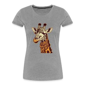 Lydia die Giraffe - Frauen Premium Bio T-Shirt - Navy - Vorne - Mia (176cm)