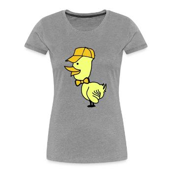 Bonnet de canard - T-shirt bio Premium Femme - bleu marine - Devant - Mia (176cm)