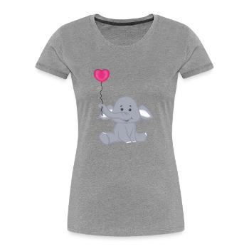 Baby Elefant mit Herz Luftbalon - Frauen Premium Bio T-Shirt - Navy - Vorne - Mia (176cm)